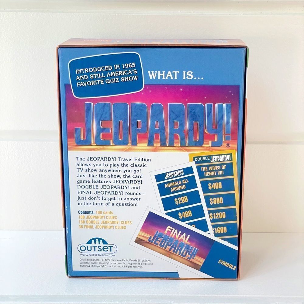 Outset Media Jeopardy Travel Edition Game New In Box - Picture 4 of 8